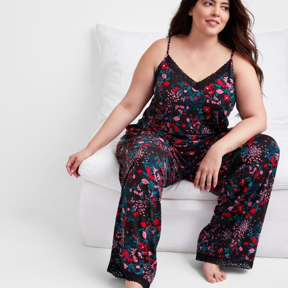 #12 State of Day Women's Lace-Trim Camisole Pajama Set, Wispy Garden - Picture 1 of 1